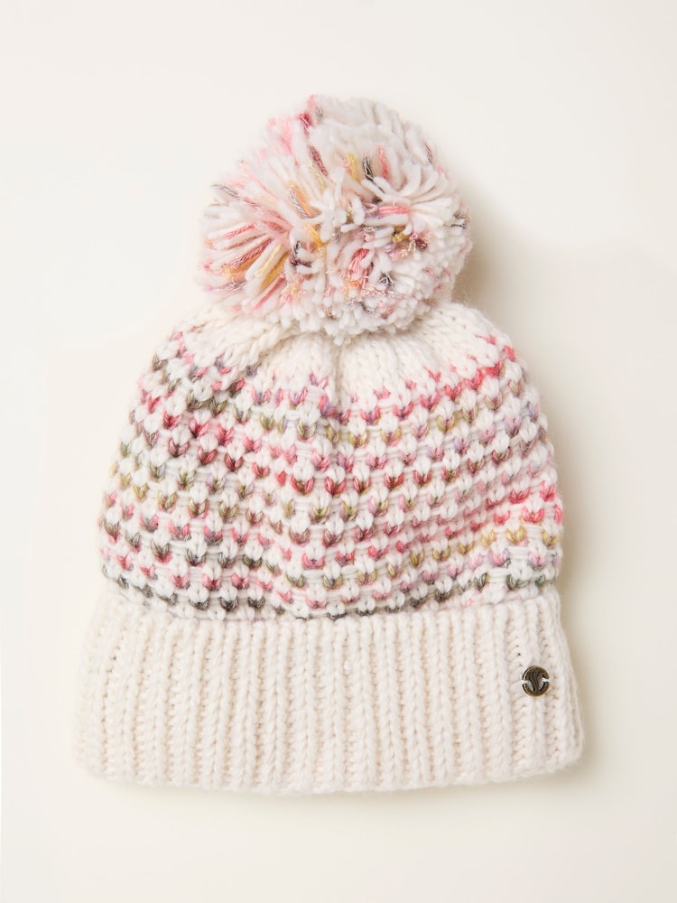 FatFace Ivory Spacedye Bobble Hat - Image 1 of 2