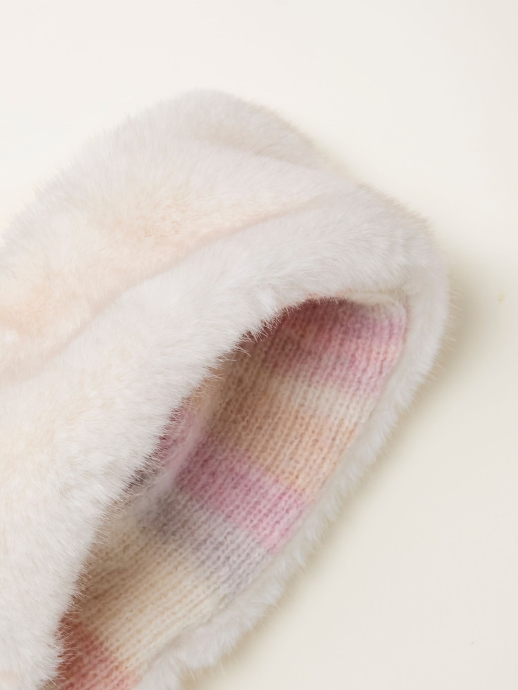 FatFace Ivory Faux Fur Headband - Image 2 of 2