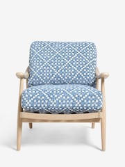 Woven Geometric Blue Hampton Wooden Accent Chair - Image 6 of 8