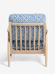 Woven Geometric Blue Hampton Wooden Accent Chair - Image 7 of 8