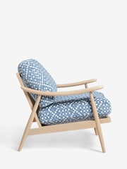 Woven Geometric Blue Hampton Wooden Accent Chair - Image 8 of 8