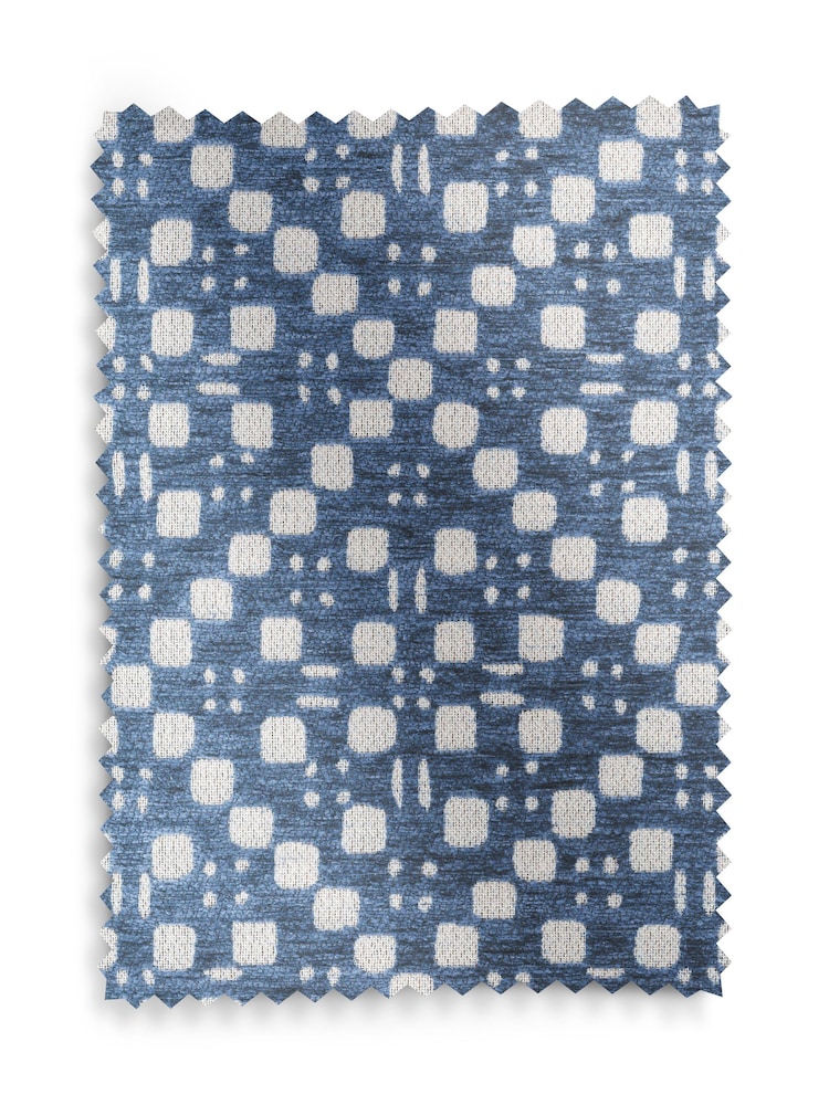 Woven Geometric Blue Hampton Wooden Accent Chair - Image 9 of 9