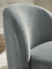 Alaska Faux Fur Slate Hattie Swivel Accent Chair - Image 2 of 9