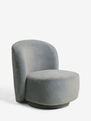 Alaska Faux Fur Slate Hattie Swivel Accent Chair - Image 5 of 9