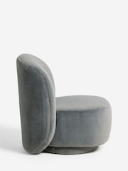 Alaska Faux Fur Slate Hattie Swivel Accent Chair - Image 6 of 9