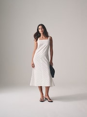The Set Black/Spot 2 Pack Strappy A-Line Linen Blend Dresses - Image 1 of 7