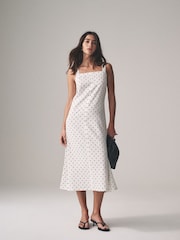 The Set Black/Spot 2 Pack Strappy A-Line Linen Blend Dresses - Image 2 of 7