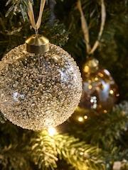 Set of 9 Gold Luxe Glass Christmas Baubles - Image 3 of 3