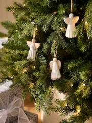 3 Pack Natural Ceramic Angel Christmas Baubles - Image 1 of 3