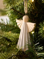 3 Pack Natural Ceramic Angel Christmas Baubles - Image 2 of 3