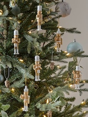 6 Pack Natural Nutcracker Christmas Baubles - Image 1 of 2