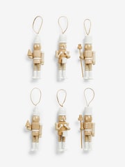 6 Pack Natural Nutcracker Christmas Baubles - Image 2 of 2
