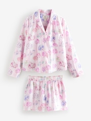 Shabby Chic by Rachel Ashwell® Pink Pumpkin Long Sleeve Button Through Short Pyjamas - Image 6 of 10