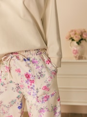 Shabby Chic by Rachel Ashwell® Ecru Garland Hearts Wide Leg Joggers - Imagem 4 de 7