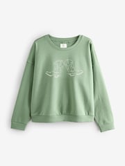 Moletom Cowgirl Bordado verde Shabby Chic by Rachel Ashwell® - Imagem 4 de 7
