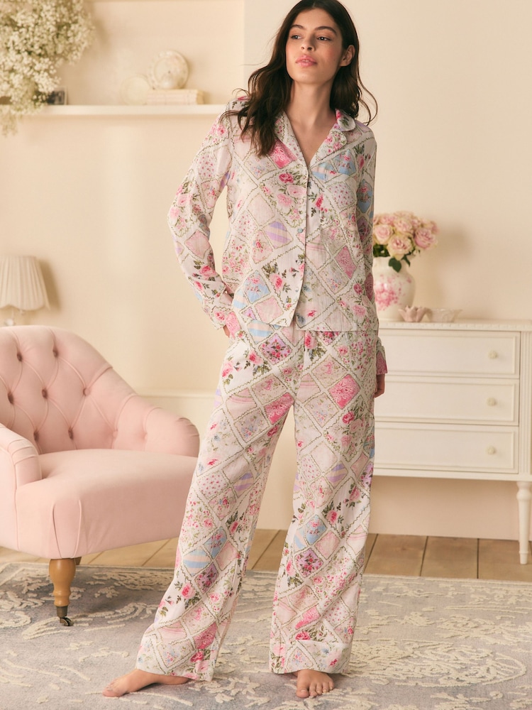 Pijama Shabby Chic by Rachel Ashwell® com estampa em patchwork e tecido duplo Button Through Pyjamas - Imagem 1 de 7