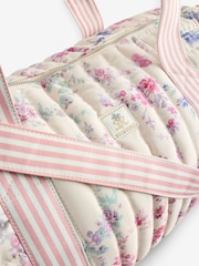 Shabby Chic by Rachel Ashwell® 	Ecru/Pink Garland Heart Print Weekend Bag - Image 6 of 9
