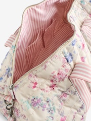 Shabby Chic by Rachel Ashwell® 	Ecru/Pink Garland Heart Print Weekend Bag - Image 9 of 9
