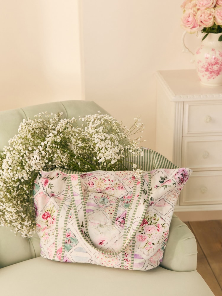 Shabby Chic by Rachel Ashwell® Ecru Patchwork Tote Bag - Image 2 of 2
