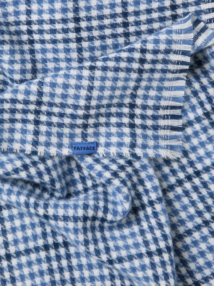 FatFace Blue Tweed Scarf - Image 2 of 2