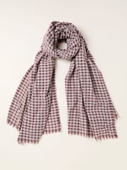 FatFace Plum Purple Gingham Scarf - Image 1 of 2