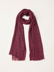 FatFace Burgundy Red Textured Lightweight Scarf - Image 1 of 2