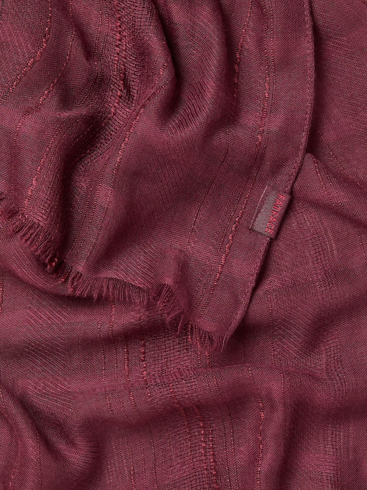 FatFace Burgundy Red Textured Lightweight Scarf - Image 2 of 2