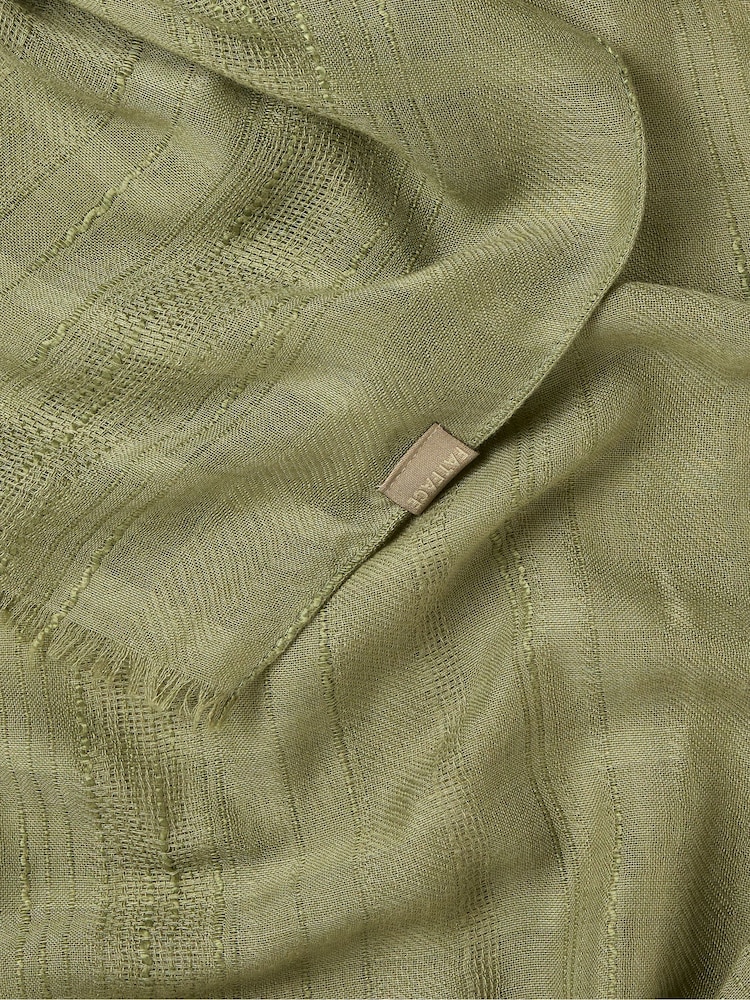 FatFace Green Textured Lightweight Scarf - Image 2 of 2