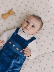 Blue Bear Baby Velour Dungarees and Bodysuit Set (0mths-3yrs) - Image 2 of 4