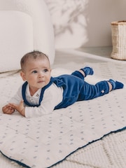 Blue Bear Baby Velour Dungarees and Bodysuit Set (0mths-3yrs) - Image 3 of 4