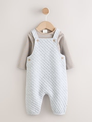 Grau - Baby Jersey Quilted Dungarees and Bodysuit Set (0mths-2yrs) - Bild 1 von 10