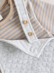 Grau - Baby Jersey Quilted Dungarees and Bodysuit Set (0mths-2yrs) - Bild 5 von 10