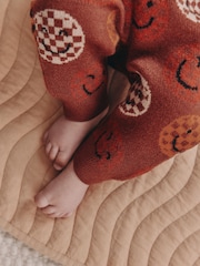 Rust Brown Faces Baby Knitted Top and Leggings Set (0mths-2yrs) - Image 3 of 14