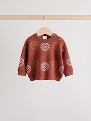 Rust Brown Faces Baby Knitted Top and Leggings Set (0mths-2yrs) - Image 5 of 14