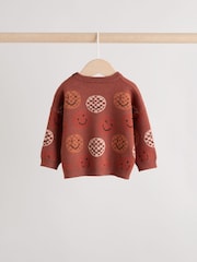 Rust Brown Faces Baby Knitted Top and Leggings Set (0mths-2yrs) - Image 7 of 14