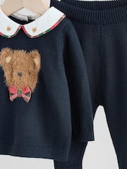 Navy Bear Knitted Jumper and Leggings Baby Set (0mths-3yrs) - Image 10 of 15