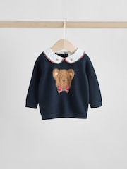 Navy Bear Knitted Jumper and Leggings Baby Set (0mths-3yrs) - Image 2 of 15
