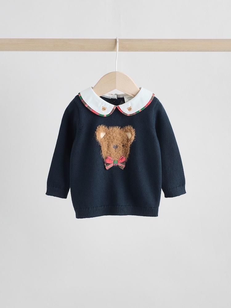 Navy Bear Knitted Jumper and Leggings Baby Set (0mths-3yrs) - Image 2 of 15