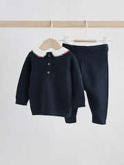 Navy Bear Knitted Jumper and Leggings Baby Set (0mths-3yrs) - Image 4 of 15