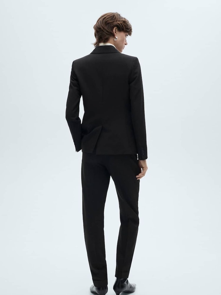 Mango Black Fitted Suit Jacket - Image 2 of 6 Mango Black Fitted Suit Jacket - Image 2 of 6
