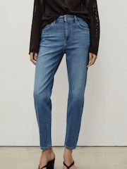Mango Stone Washed Slim Mom Fit Comfort High Rise Jeans - Image 1 of 11