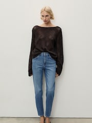 Mango Stone Washed Slim Mom Fit Comfort High Rise Jeans - Image 2 of 11