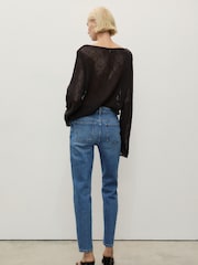 Mango Stone Washed Slim Mom Fit Comfort High Rise Jeans - Image 3 of 11
