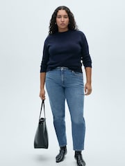 Mango Stone Washed Slim Mom Fit Comfort High Rise Jeans - Image 6 of 11