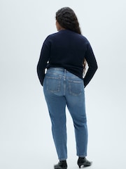 Mango Stone Washed Slim Mom Fit Comfort High Rise Jeans - Image 7 of 11
