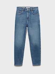Mango Stone Washed Slim Mom Fit Comfort High Rise Jeans - Image 9 of 11