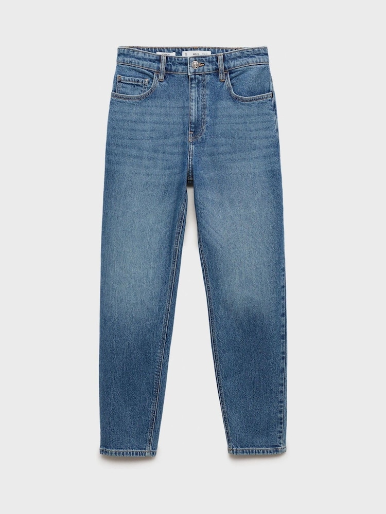 Mango Stone Washed Slim Mom Fit Comfort High Rise Jeans - Image 9 of 11