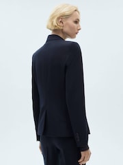 Mango Navy Fitted Suit Jacket - Image 3 of 6