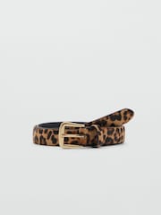 Mango Brown Leopard Slim Belt - Image 1 of 4
