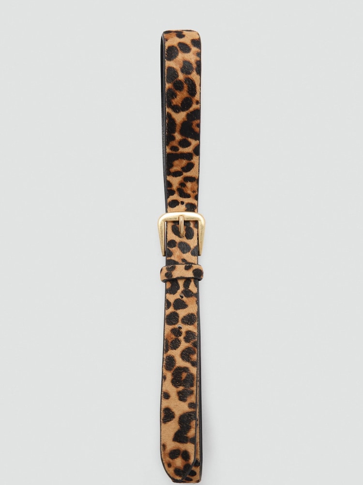 Mango Brown Leopard Slim Belt - Image 4 of 4 Mango Brown Leopard Slim Belt - Image 4 of 4